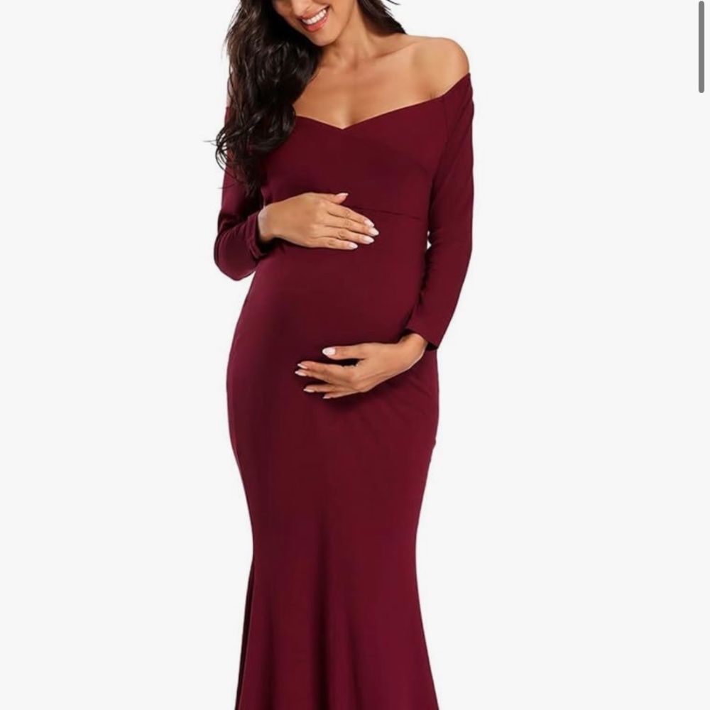 Burgundy Maternity Dress, L